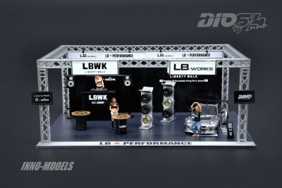 LBWK Auto Salon Diorama with Car and Figures