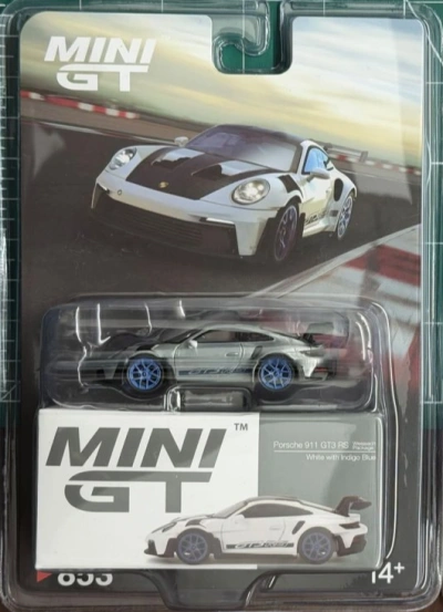 Porsche 911 992 GT3 RS Weissach Package White w/ Indigo Blue Wheels