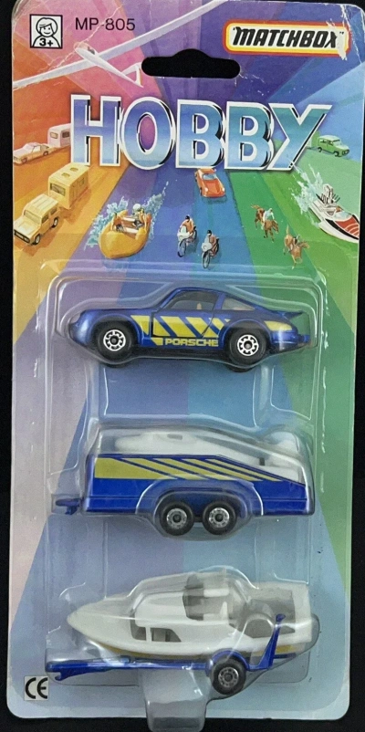Porsche 911 Turbo, Glider Transporter and Boat & Trailer Set