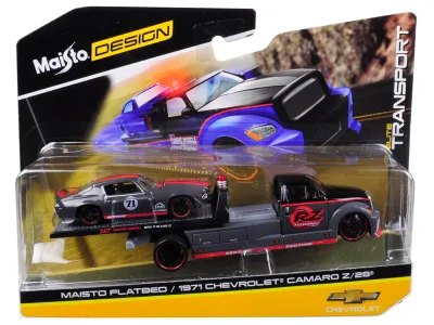 Chevrolet Camaro Z/28 #71 With Flatbed Tow Truck Elite Transport
