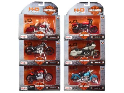Harley Davidson Motorcycles 6 Piece Set Series 40 Diecast Models By