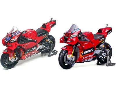 Ducati Desmosedici GP #43 Jack Miller And #63 Francesco Bagnaia "Ducati Lenovo Team" Team Champions "MotoGP World Championship" Set of 2 Motorcycles Diecast Models By