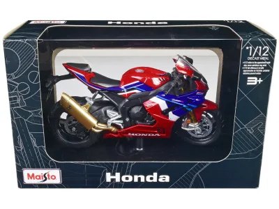 Honda CBR1000RR-R Fireblade SP Red With White And Blue Graphics With Stand Diecast Motorcycle