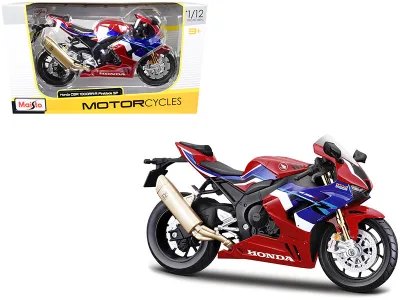 Honda CBR 1000RR-R Fireblade SP Red With Blue And White Stripes Diecast Motorcycle