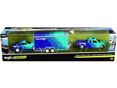 Ford F-150 Pickup Truck With 2015 Mustang GT And Enclosed Car Trailer "Falken Tires" "Team Haulers" Series