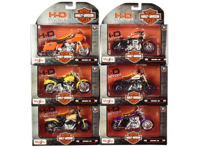 Harley Davidson Motorcycles 6 Piece Set Series 38 Diecast Models By