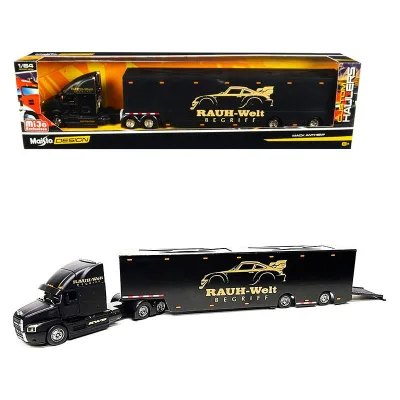 Mack Anthem Enclosed Car Transporter "Rauh-Welt Begriff" (RWB) Matt Black "Custom Haulers" Series By