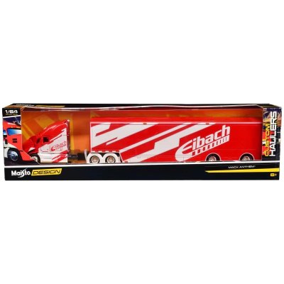 Mack Anthem Enclosed Car Transporter "Eibach" Red With White Graphics "Custom Haulers" Series By