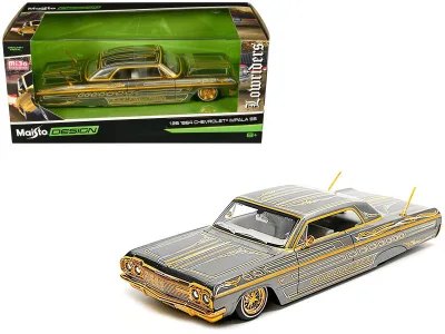 Chevrolet Impala SS Lowrider Gray Metallic With Gold Graphics "Lowriders" "Maisto Design" Series