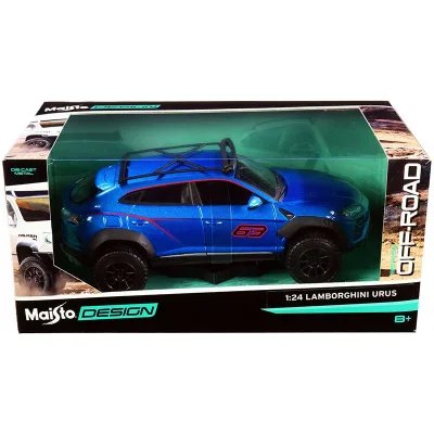 Lamborghini Urus #63 With Roof Rack Blue Metallic "Off-Road" Series