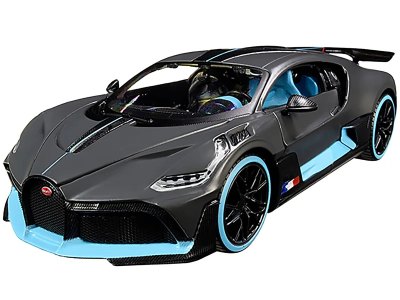 Bugatti Divo Satin Charcoal Gray With Carbon And Blue Accents "Special Edition