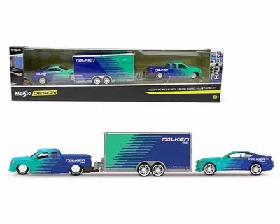 Ford F-150 (Enclosed Trailer) With Mustang GT "Falken Racing" Design Haulers Design