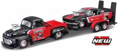 Ford 1 Pick Up + Mustang - "Pony Up" (2 Car Set Plus Trailer)