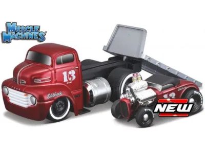 Muscle Machines Ford COE Flatbed + 1932 Ford Roadster Muscle Transports *Muscle Machines*