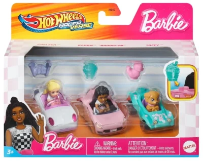 Unicorn Car, Brooklyn, & Barbie Buggy 3-Pack